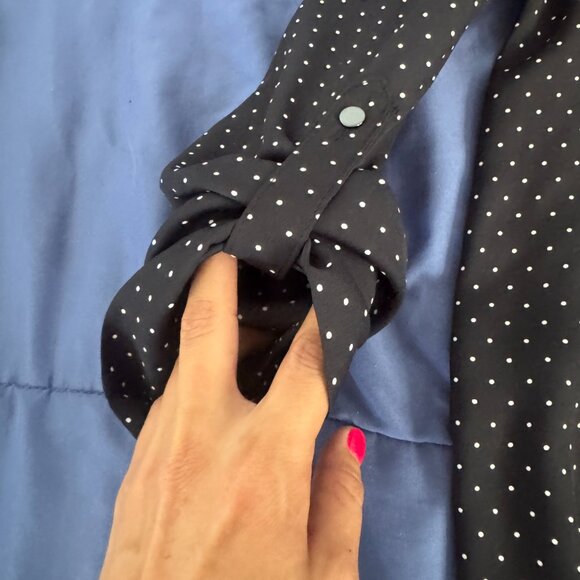Jones New York Black Polka Dot Blouse (M) - Picture 6 of 6